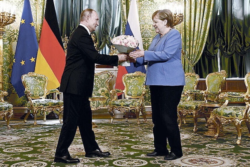 Встреча Владимира Путина с федеральным канцлером Федеративной Республики Германия Ангелой Меркель, которая прибыла в Россию с рабочим визитом. Фото: РИА «Новости»/kremlin.ru 