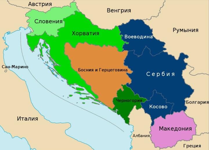Международный статус Косово такой же как у Нагорного Карабаха, поэтому и на карте оно в составе Сербии до сих пор, хотя и проведена граница, а Приштина с 2008 года ведет свою независимую политику от Белграда