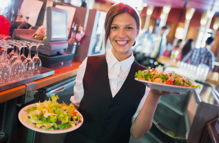 Официантка, фото стоковое