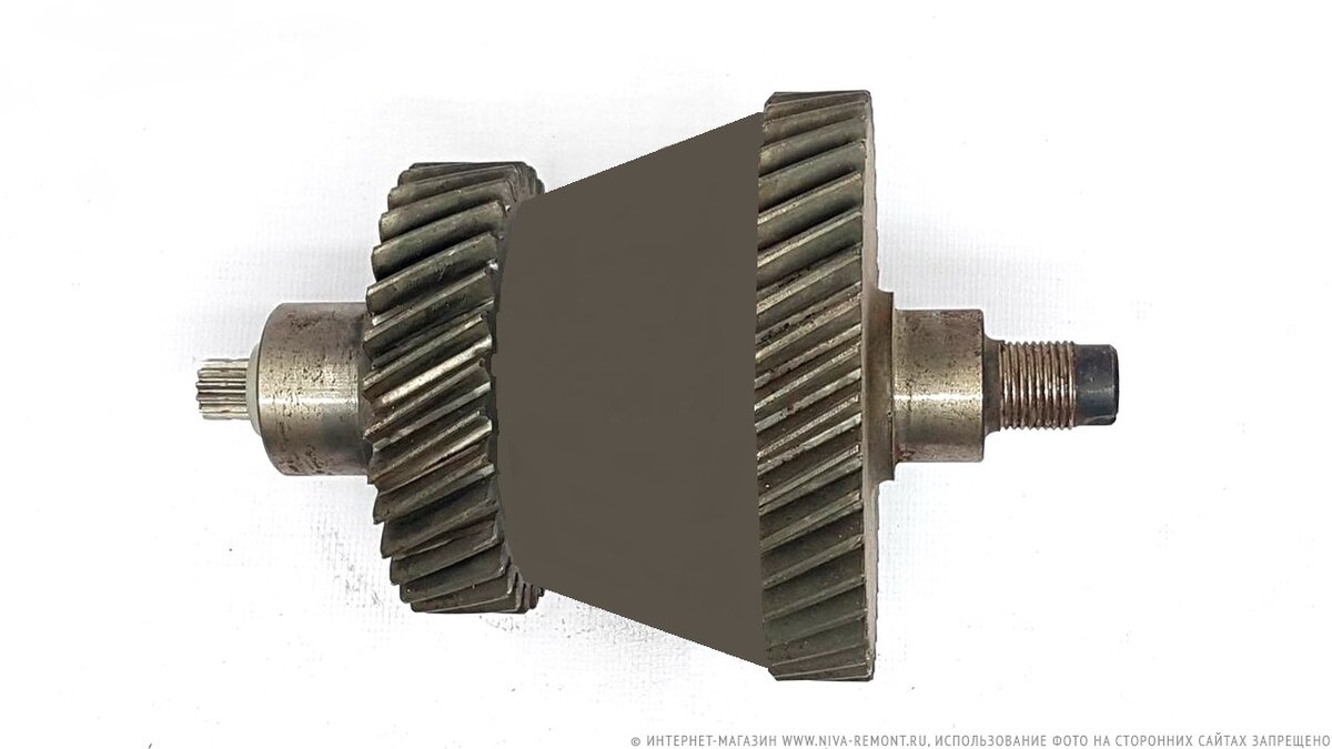 Чёрным показан пример доработки промежуточного вала, делая его более жёстким для уменьшения вибраций в звуковом диапазоне.