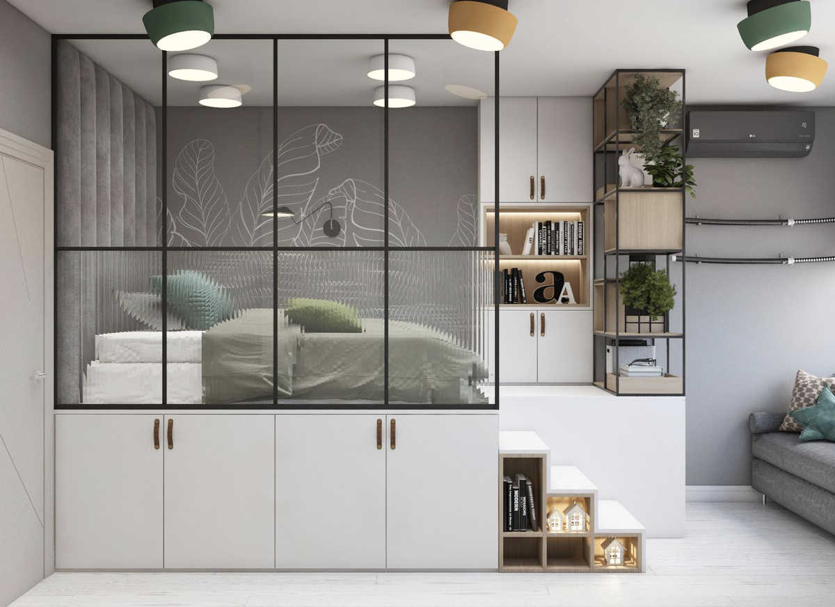 Интерьер спальни в стиле сканди