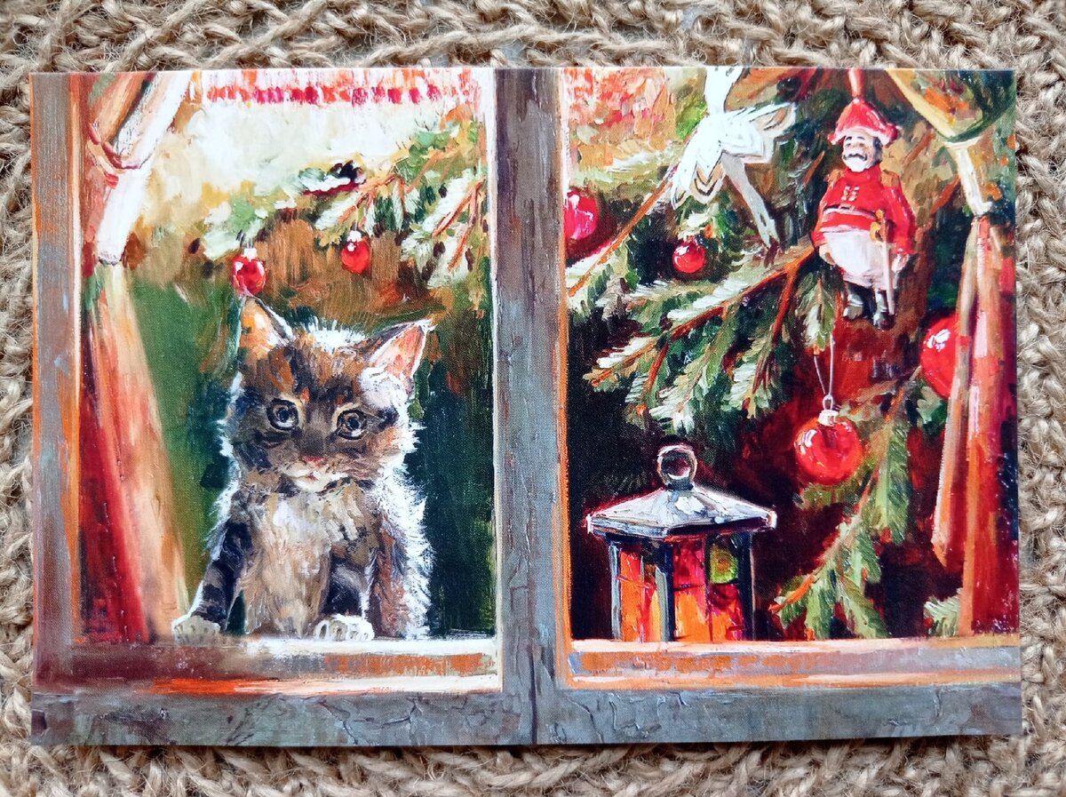 Рождественские коты картины Марии Павловой
