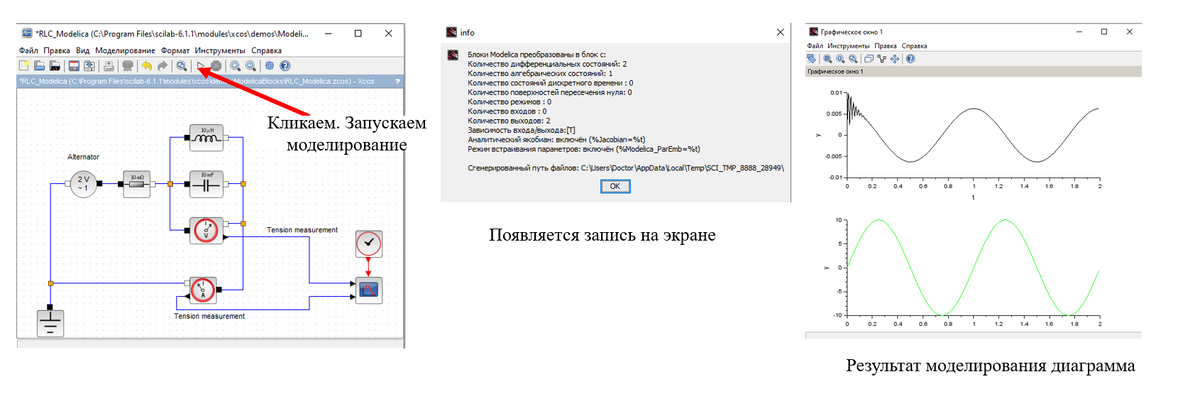Запускаем моделирование. Результат диаграмма.