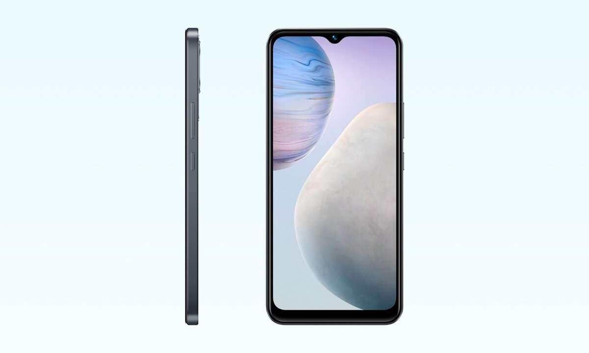 Вид смартфона Vivo Y02 сбоку и спереди