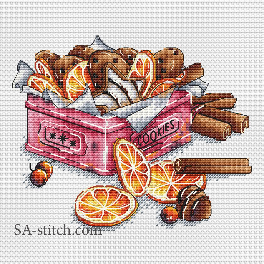 "Коробочка с печеньем". sa-stitch.com