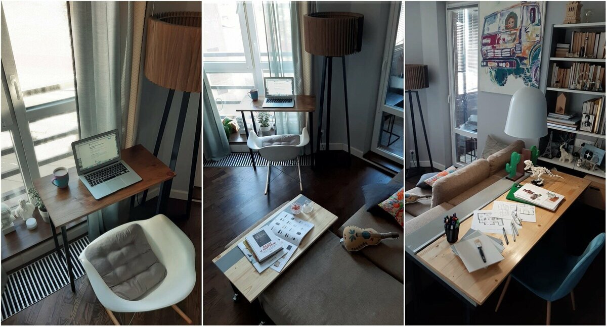 А еще делится идеей обустройства рабочего места. Кстати, в комментариях читатели показали свои рабочие столы. Можно позаимствовать интересные решения