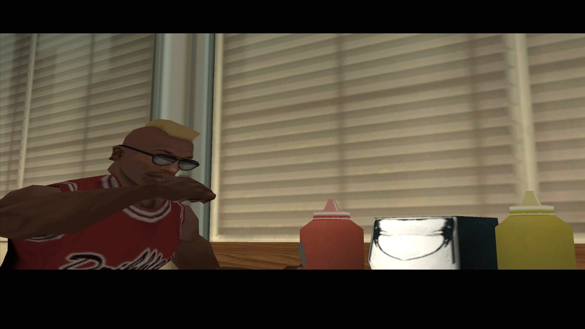 CJ в ресторане GTA SA