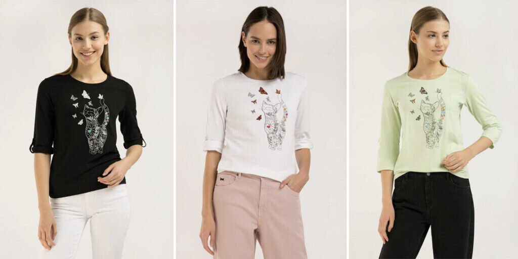 Футболка с рукавом 3/4 