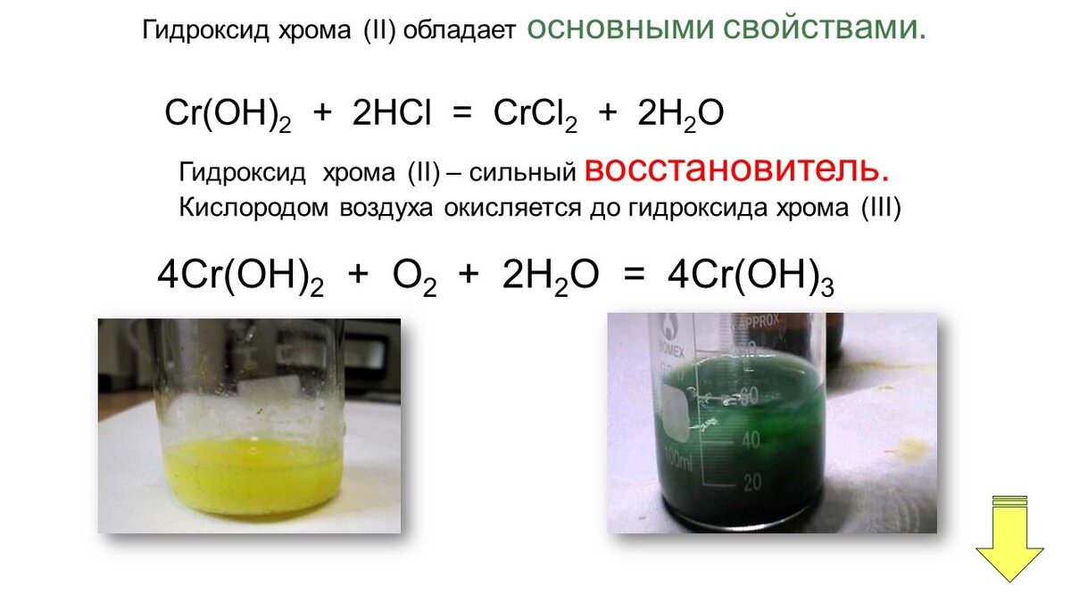 Гидроксид хрома 3 цвет осадка. CR Oh 2 цвет осадка.