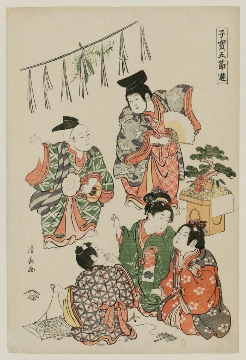 Artist:Torii Kiyonaga Title:New Year, from the series Precious Children's Games of the Five Festivals (Kodakara gosetsu asobi) Date:1801