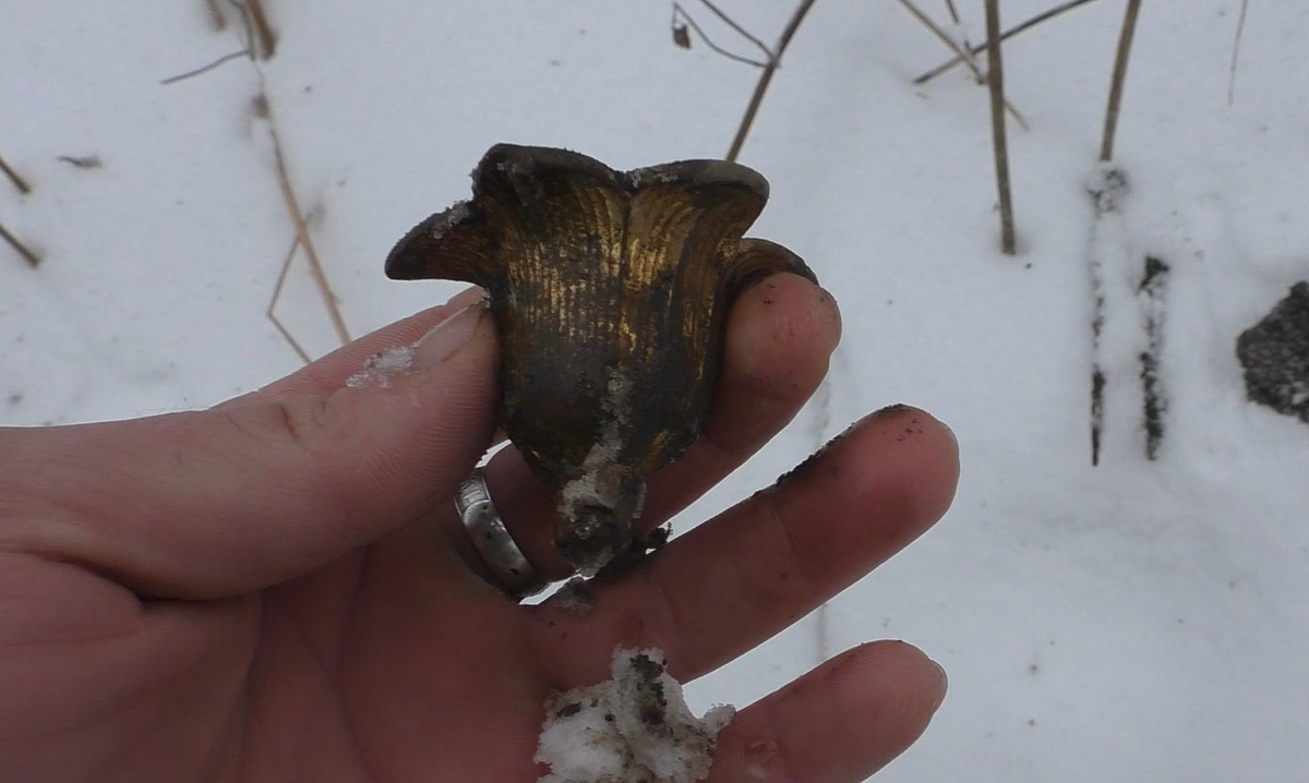 Часть от подсвечника в позолоте 