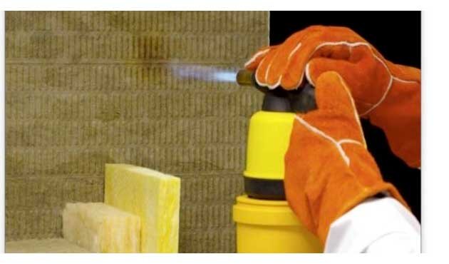 Проверка огнезащитных свойств базальтового материала (источник изображения tt-snab.ru)