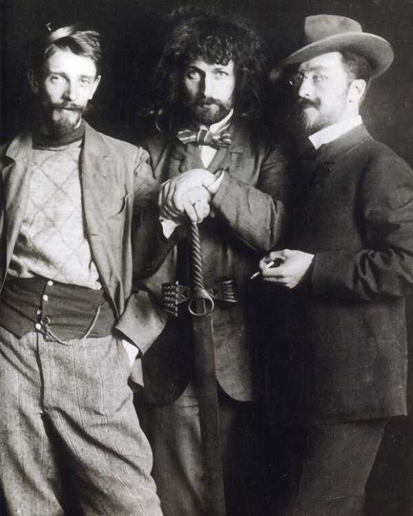 Николай Зедделер, Дмитрий Кардовский и Василий Кандинский в школе Антона Ашбе. Мюнхен, 1897г