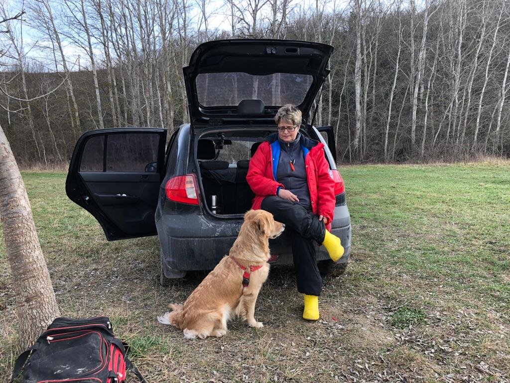 После тренировки. Куба уже залёг в багажнике