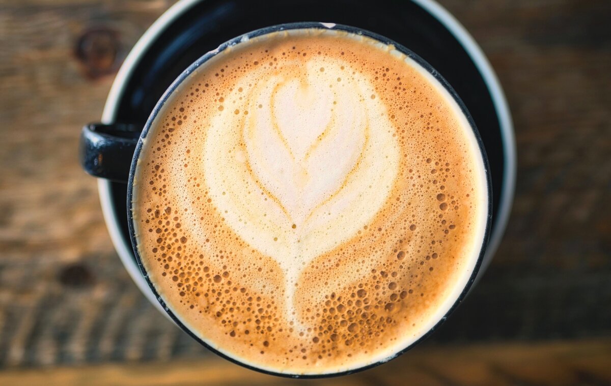 Кофе с рисунком сердца