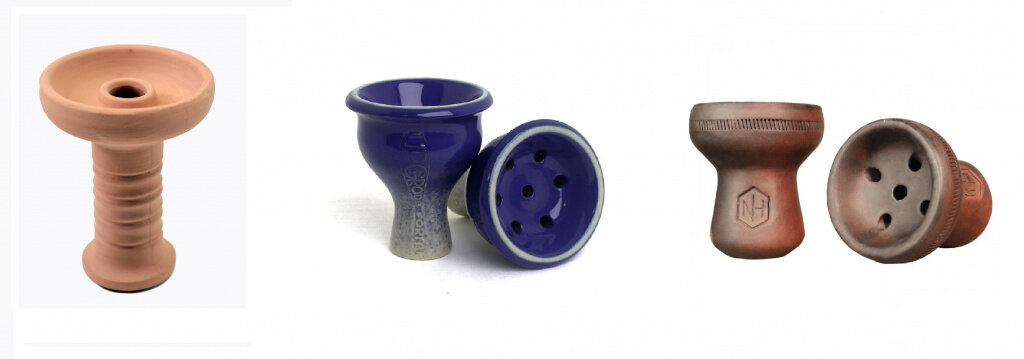 1. Глиняная чаша без обработки 2. Чаша, покрытая глазурью. Глянцевая поверхность 3. Молочный обжиг, матовая поверхность