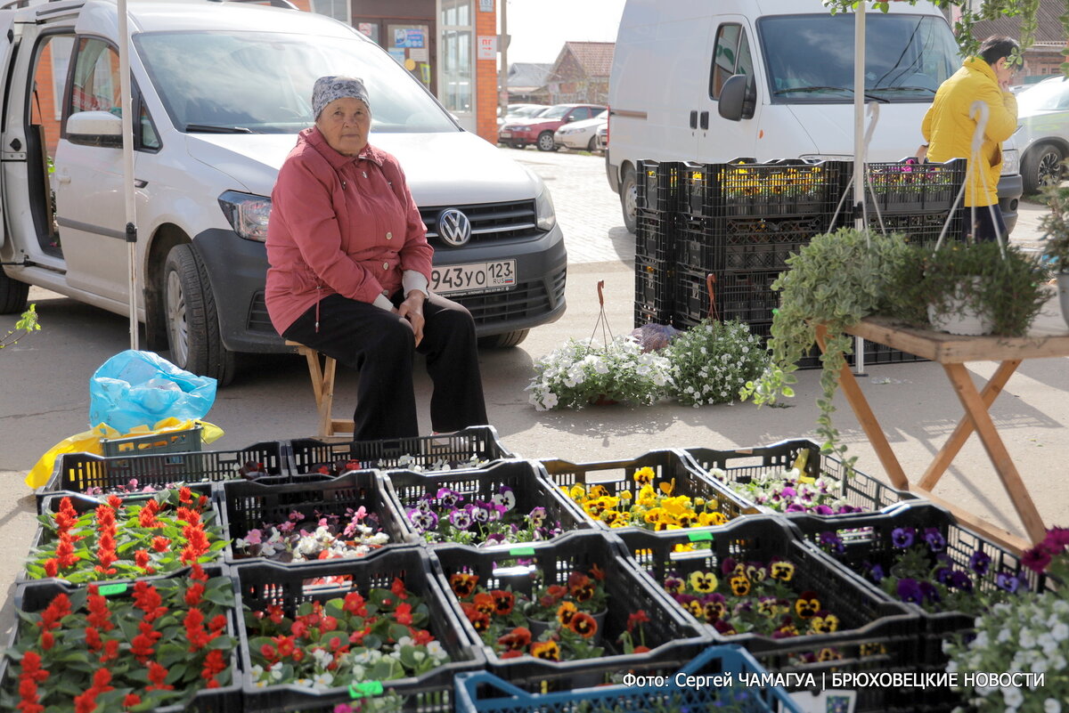 В эти дни ярмарка выходного дня пестрит красивыми цветами. Славится ими ЛПХ Бориса Костюченко