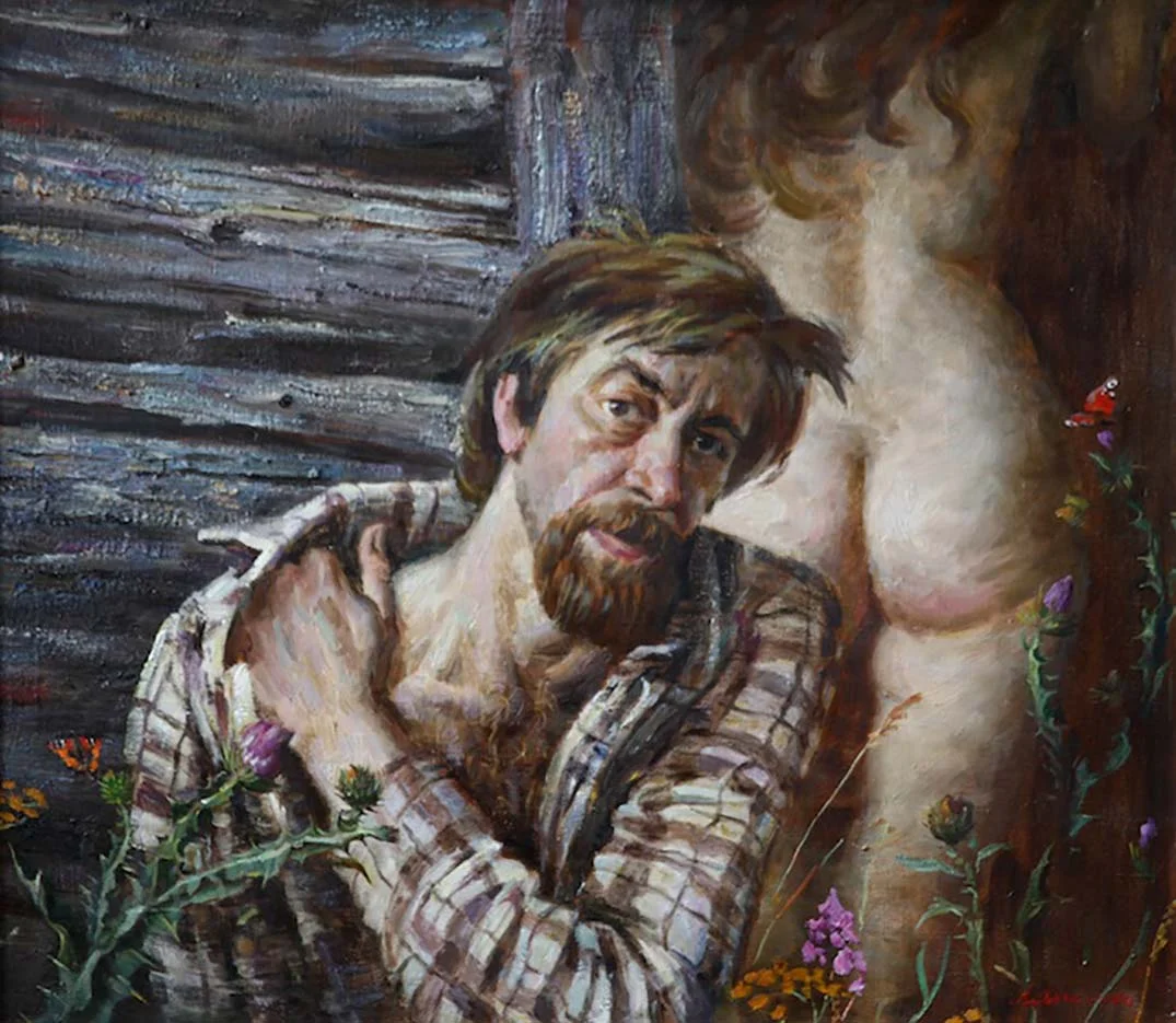 Русский мужик е бабу. Картины художника Виктора Ляпкало.