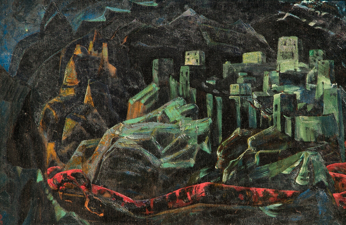 Николай Рерих. Град умерший. https://rerih.org/er/gallery/evropa-i-ssha-1917-1923?page=0%2C0  картина с обложки Синей папки