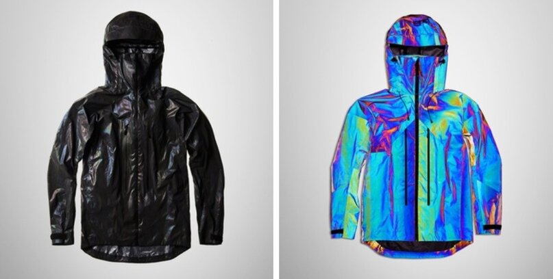Куртка Black Squid Jacket до и после попадания света