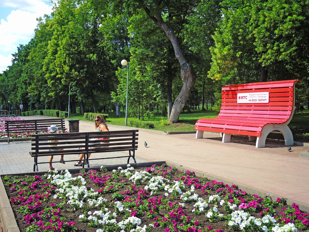 Скамейка в парке гагарина