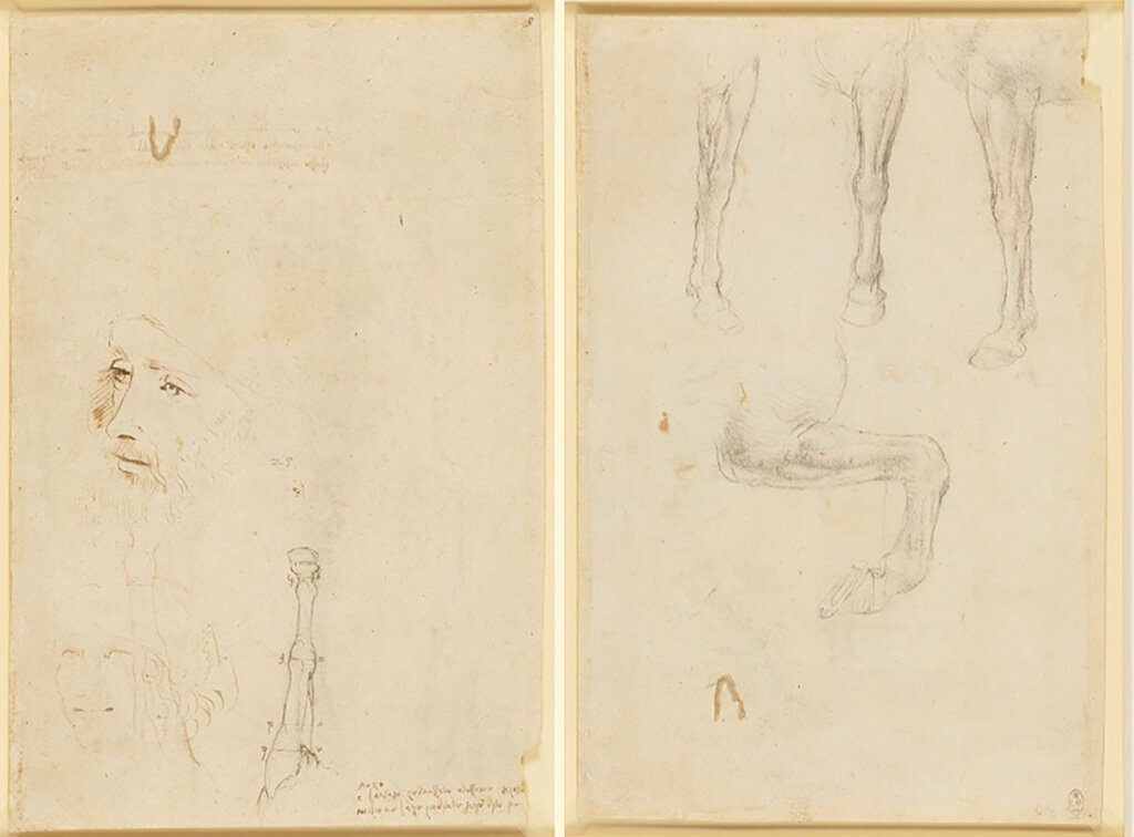 Изображения на обеих сторонах листа № 912300. Фото: Royal Collection Trust