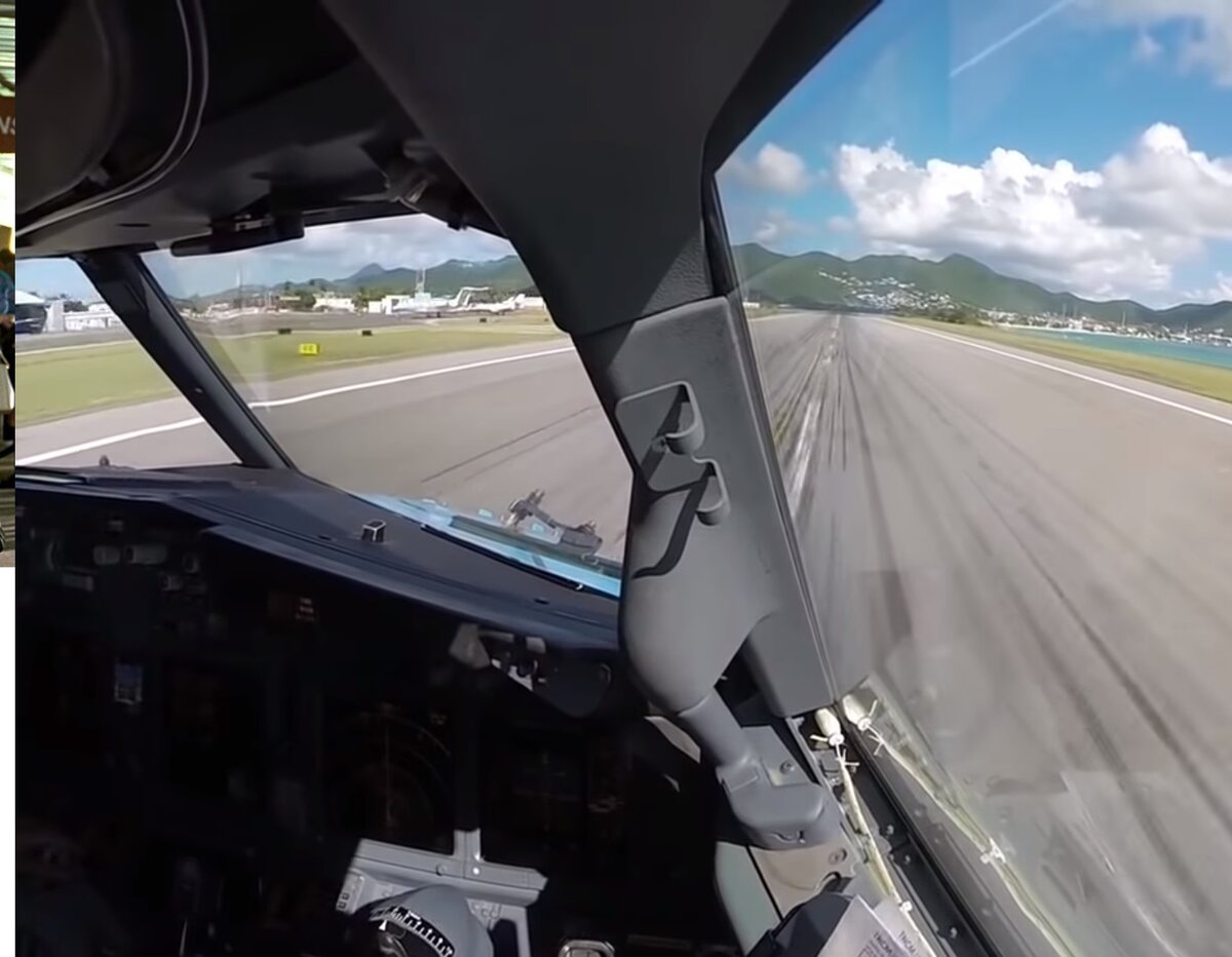 Вид ВПП из кабины самолета