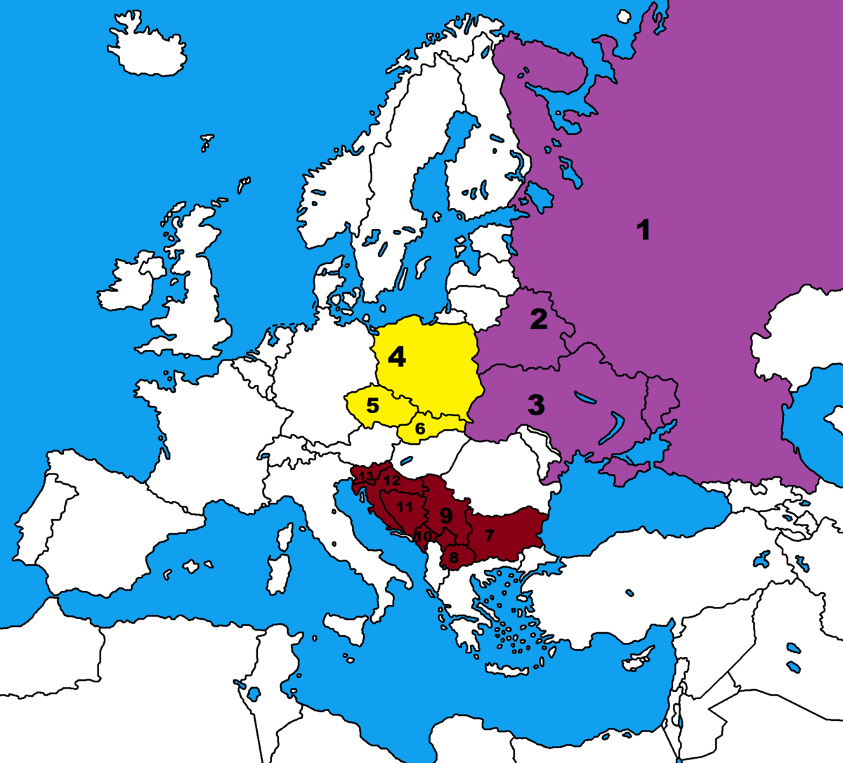 Карта славянских стран