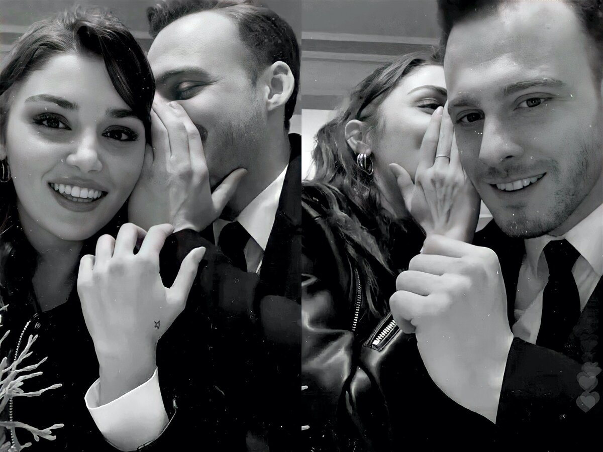 Ханде и Керем за кадром сериала "Постучись в мою дверь"