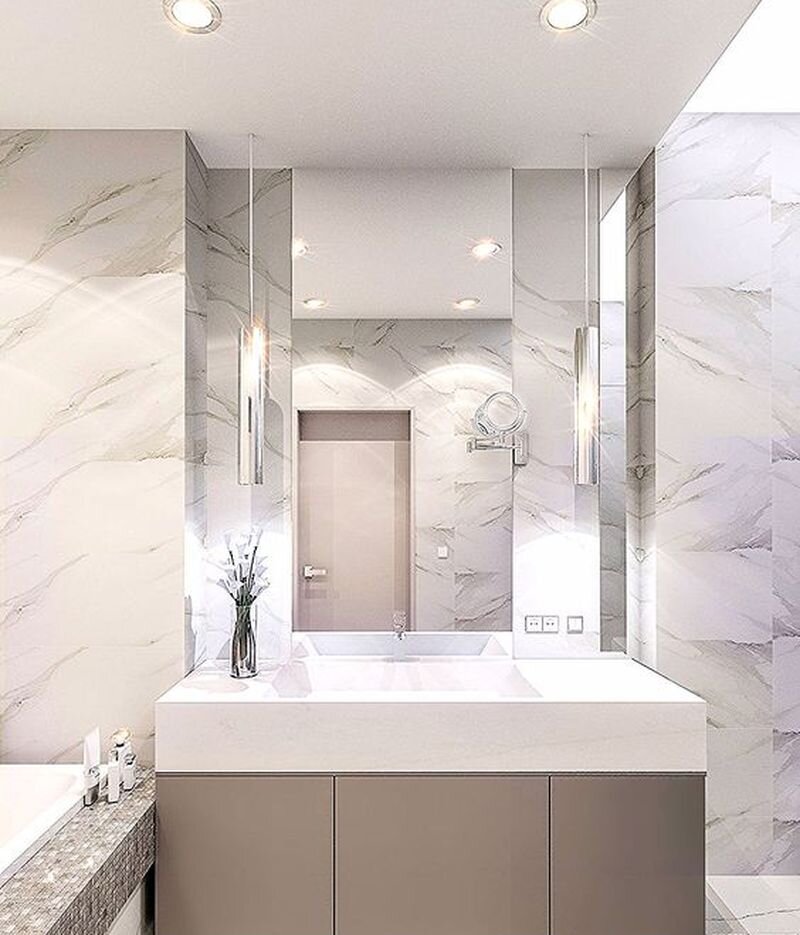 Современная тумба в дизайн ванной комнаты.