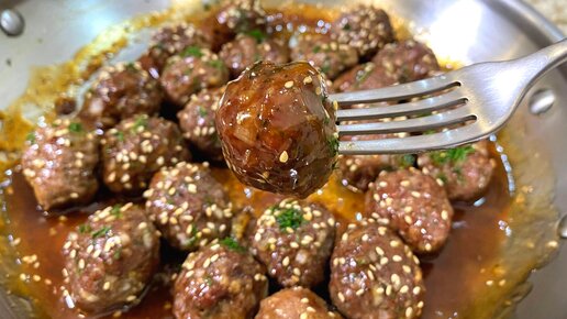 Мясные шарики из говяжьего фарша под сливочным соусом