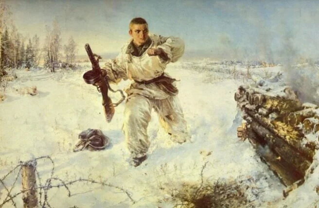 В.Е. Памфилов "Подвиг Александра Матросова". Фото в свободном доступе