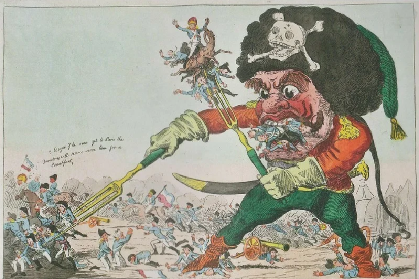 Европейская карикатура на Суворова, конец XVIII века