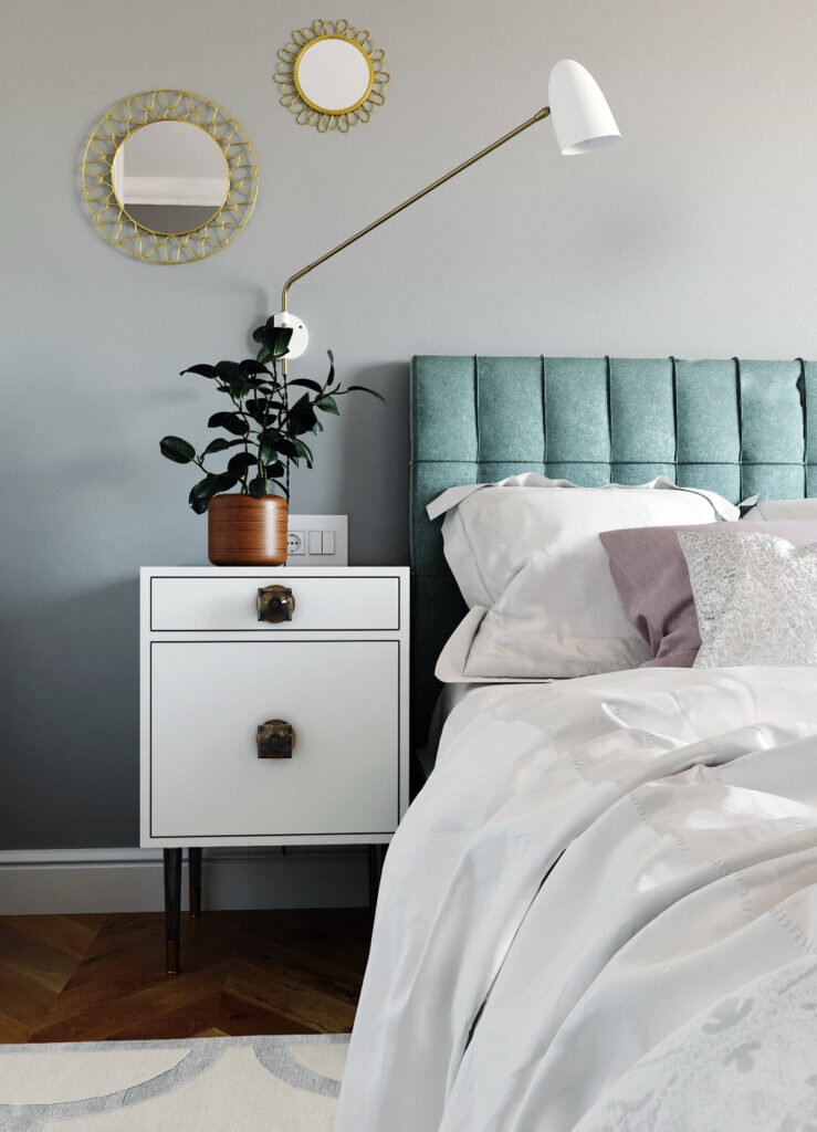 Сканди двушка с элементами классики. Уютный интерьер для семьи из двух человек