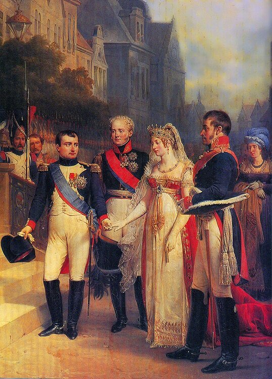 Николя Госс. «Тильзитское свидание 1807 года» (Наполеон I, Александр I, Луиза Прусская, Фридрих Вильгельм III) https://ru.wikipedia.org/