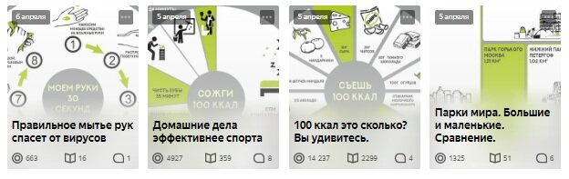 Первые публикации канала Инфографики на Дзен