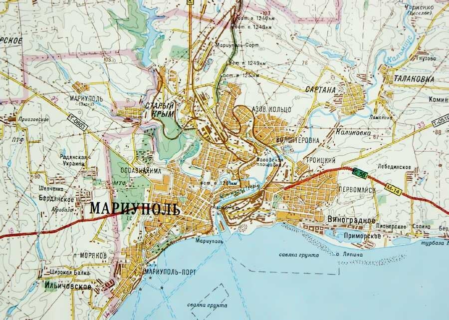 Топографическая карта мариуполя