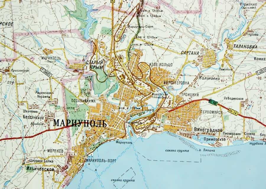 Подробная карта мариуполя