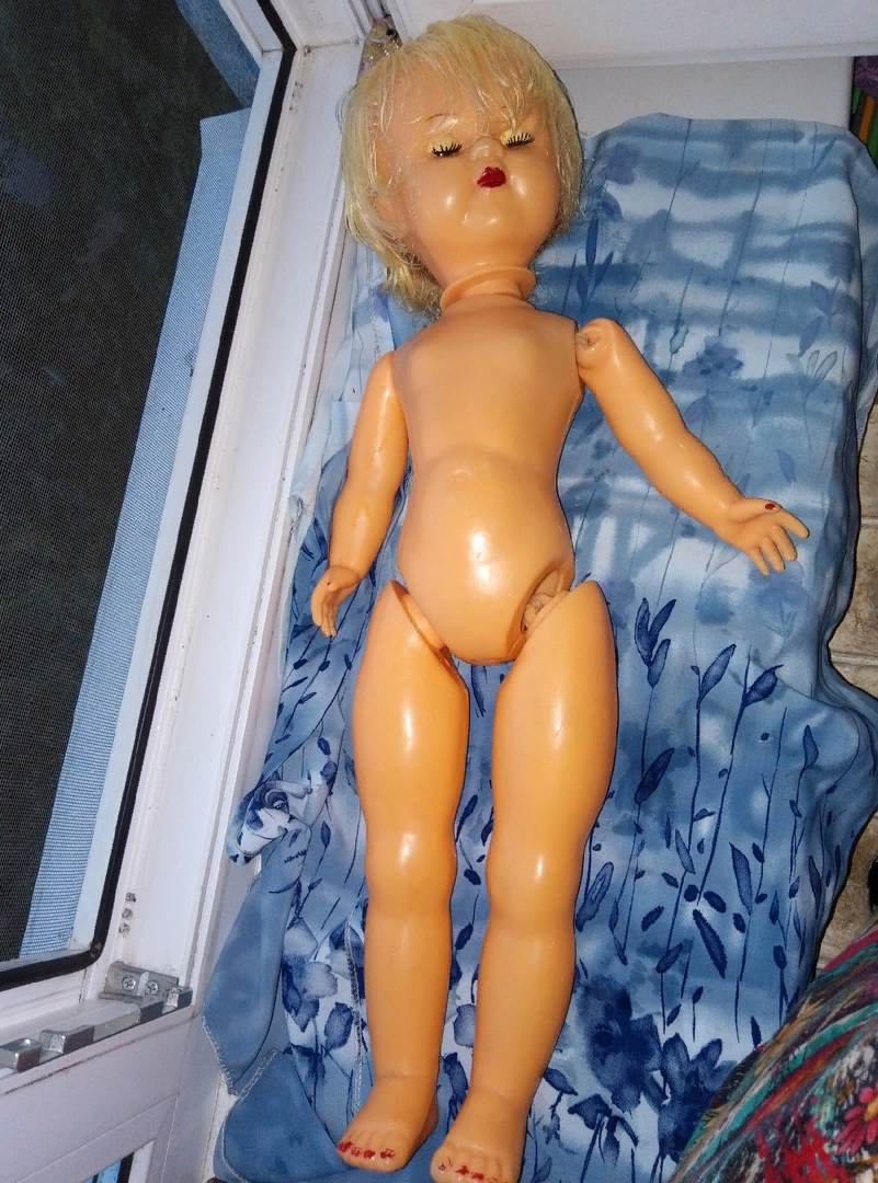  после купания. резинки еще  не поменяла.