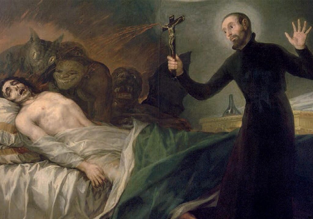 «Святой Франциск Борджиа изгоняет демонов из умирающего», 1788 год Франсиско Гойя. Изображение взято из открытых источников.