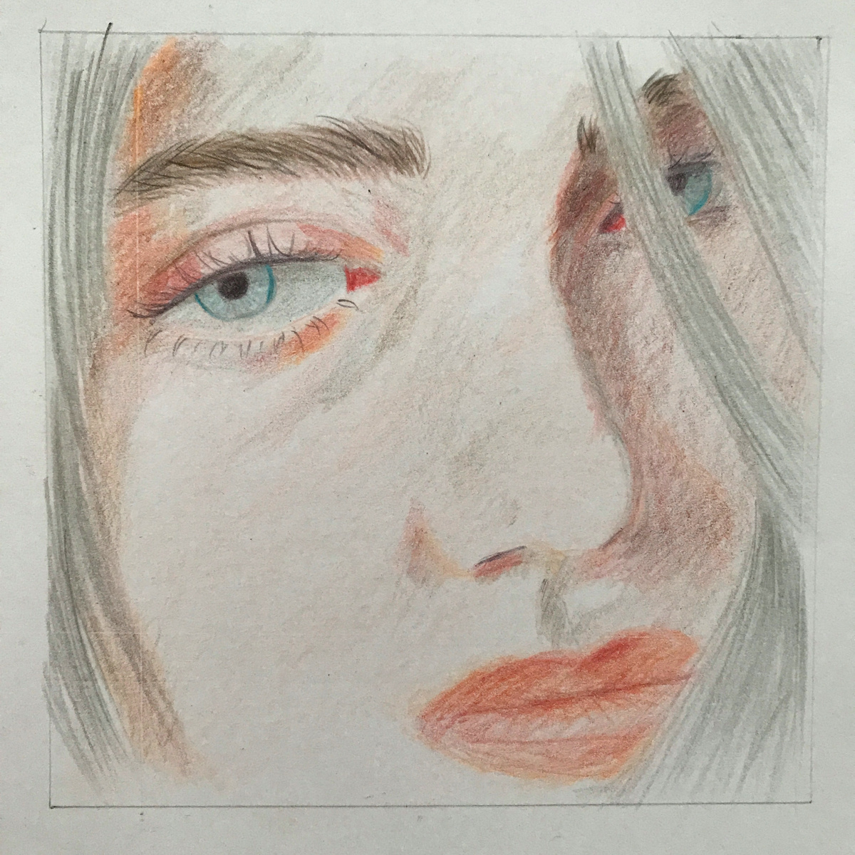 Цветные карандаши, бумага. Автор - я