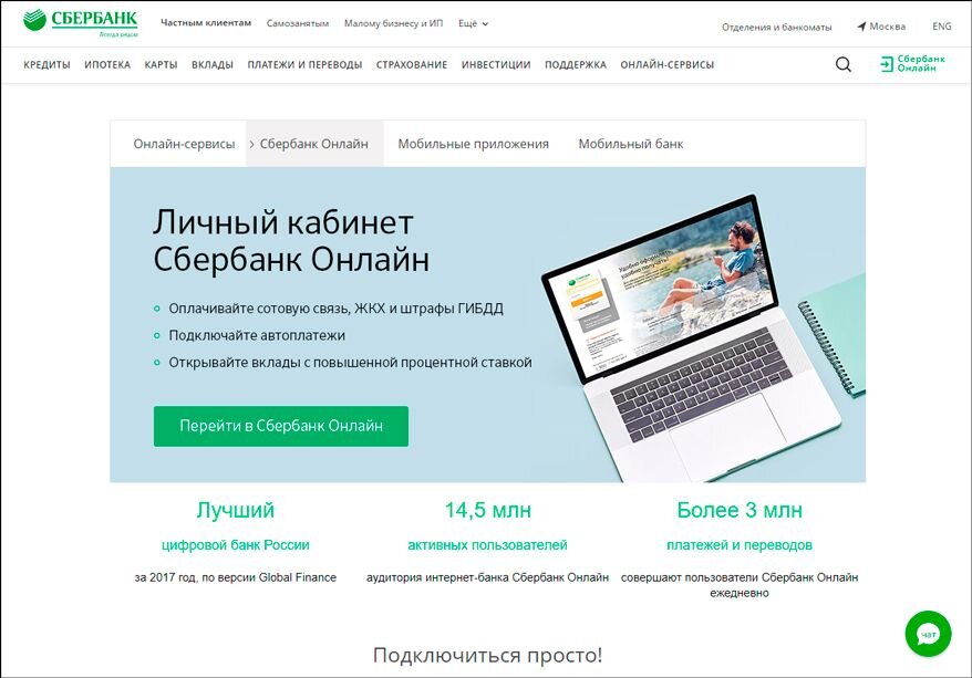 Сайт Сбербанка