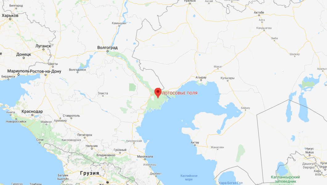 Расположение лотосовых полей на карте