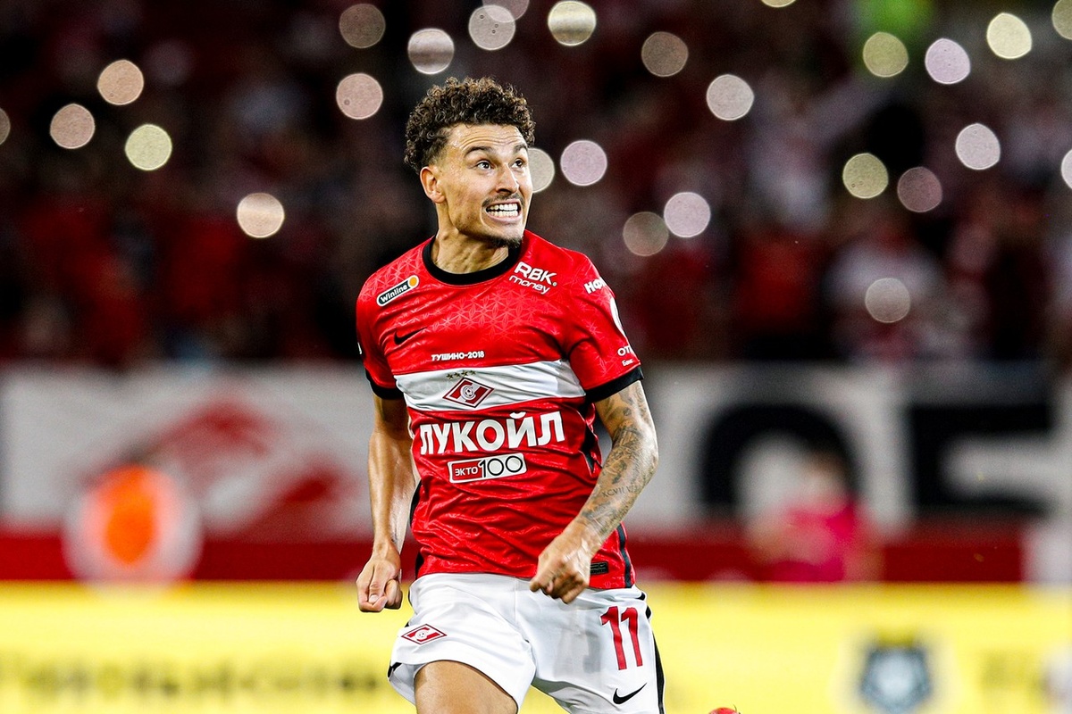 Джордан Ларссон отлично сыграл на позиции Зелимхана Бакаева в матче с Ахматом. Фото официального сайта ФК Спартак Москва. 