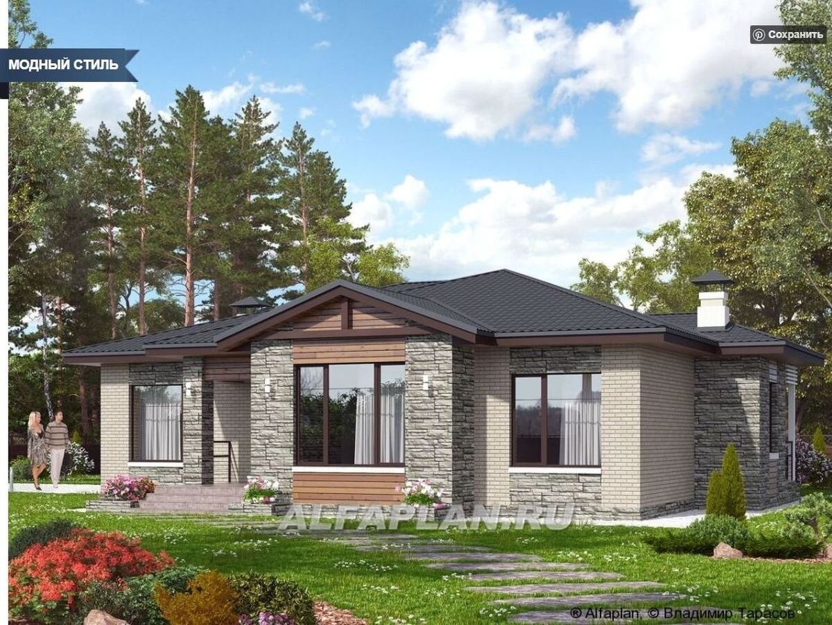 Проект одноэтажного дома 324М-2 «Калипсо»,   ©Владимир Тарасов