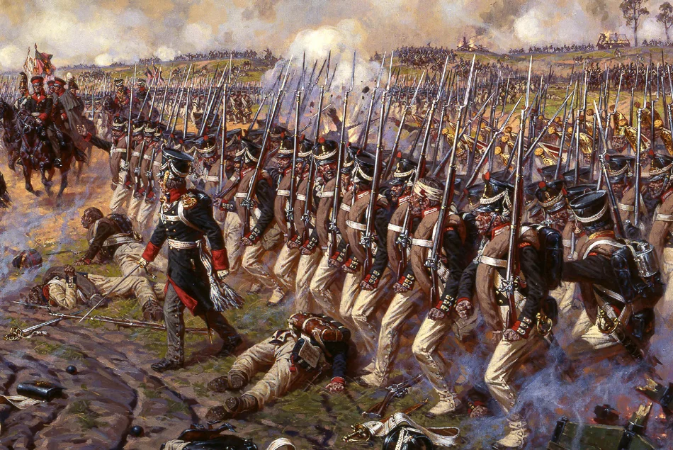 Часть войск идущая впереди. Бородинское сражение 1812 Наполеони. Атака Наполеона. Русские солдаты Бородино 1812 года.