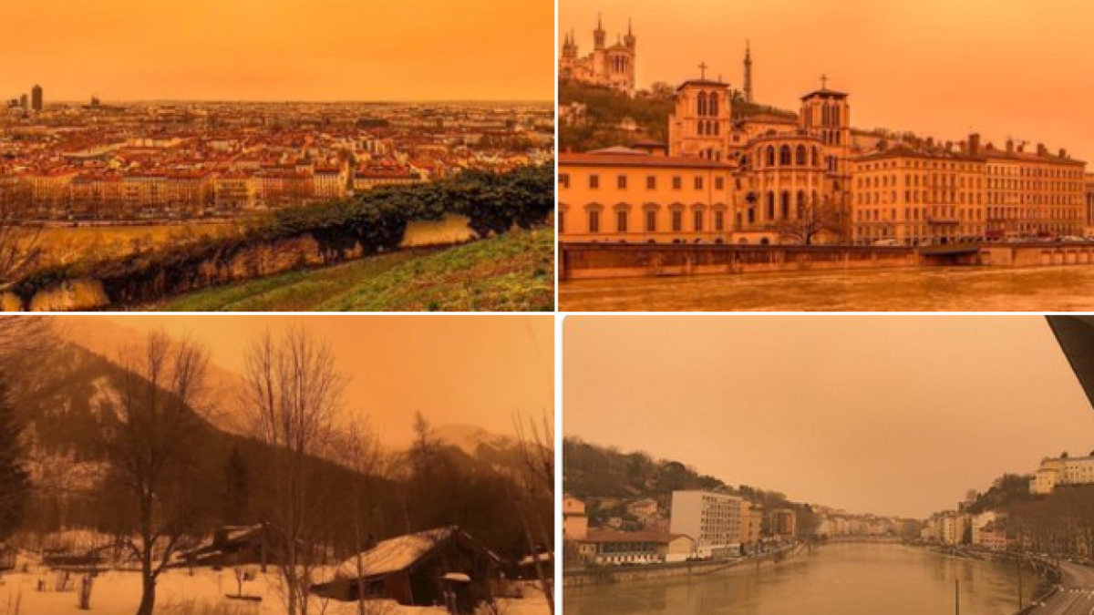 Небо над Францией окрасилось в бежевый оттенок