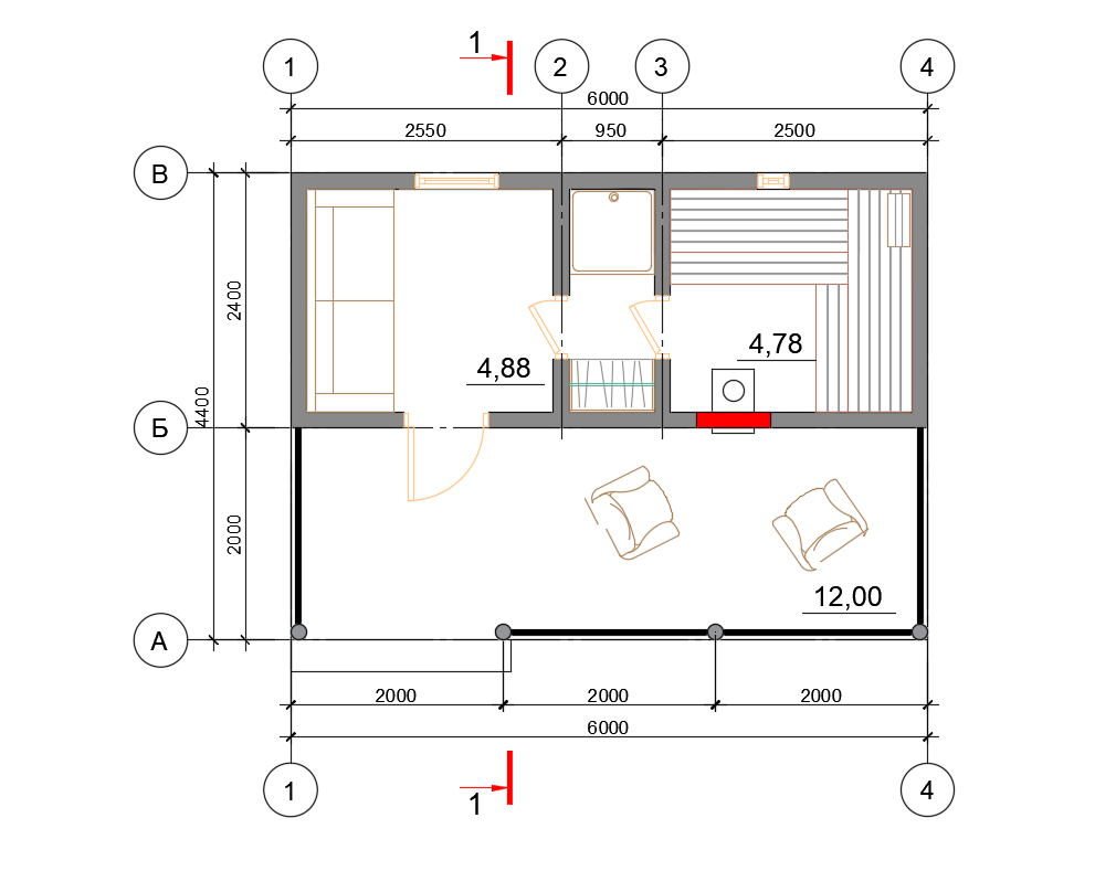План мобильной бани.