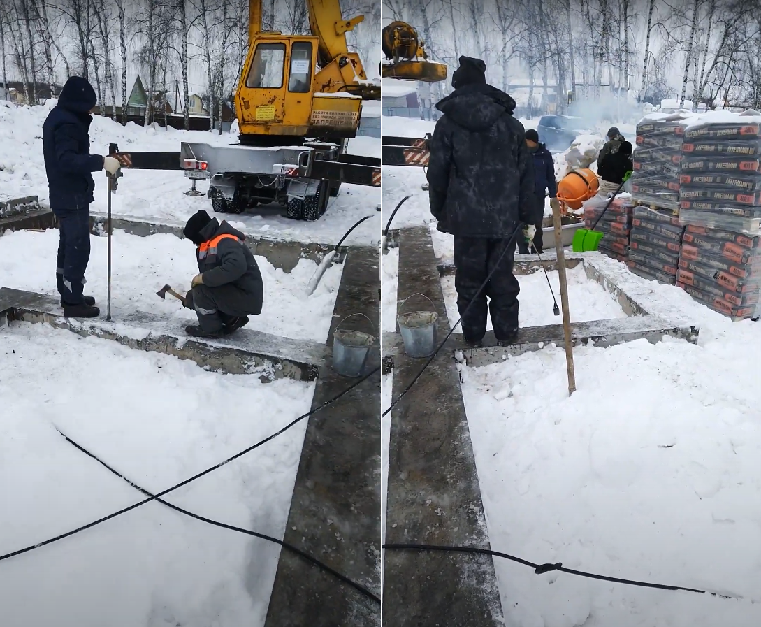 Что делать при строительстве дома после устройства фундамента? Кладка  цоколя и монтаж плит на одном из объектов | Проектная мастерская №16 | Дзен