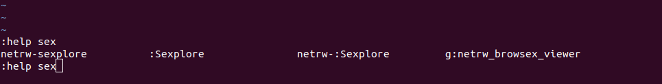 Пример работы <C-D>, поиска по фрагменту. Вот какие разделы справки содержат фрагмент sex. Ничего возбуждающего.